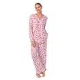 thumbnail image 1 of Aria Brushed Jersey Knit Long Sleeve Split Neck Pajama Set with Pockets, Sizes XS-5X, 1 of 6