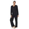 thumbnail image 1 of Aria Brushed Jersey Knit Long Sleeve Split Neck Pajama Set with Pockets, Sizes XS-5X, 1 of 6