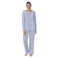 thumbnail image 1 of Aria Brushed Jersey Knit Long Sleeve Split Neck Pajama Set with Pockets, Sizes XS-5X, 1 of 5