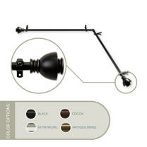 Aria Corner Window Curtain Rod 13/16 inch dia. 48-84" - Black