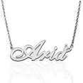thumbnail image 1 of Aria Custom Name Necklace Customized Personalized Plated Name Necklace for Mother Daughter Friendship Women Valentine's Day Christmas Birthday New Year Silver, 1 of 7