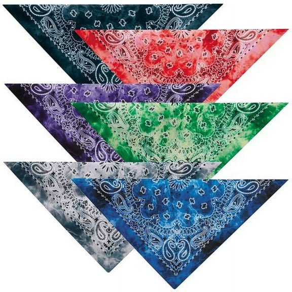 Aria DT1394 01 191 Tie Dye Bandana, Dark Blue