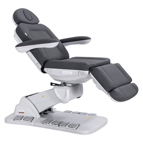 Aria Electric Spa Treatment Table 4 Motors Massage Bed with Foot Pedals, Spa Resort Salon Massage Equipment, Dark Grey