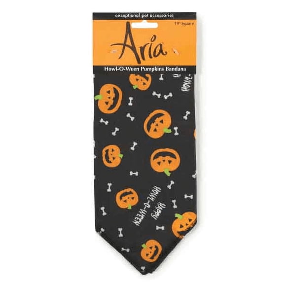 Aria Festive Halloween Dog Bandana (Howl-o-ween Pumpkins)