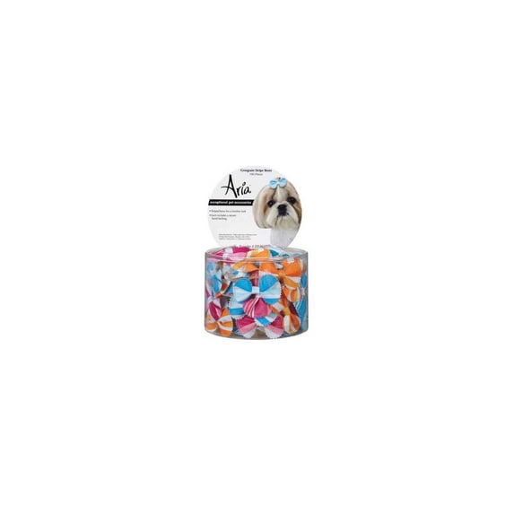 Aria AR Grosgrain Stripe Bows Canister 100Pc