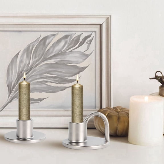 Aria Home Modern Ceramic Taper Candle Holders Set of 2 Rustic Boho Chic Home Decor White