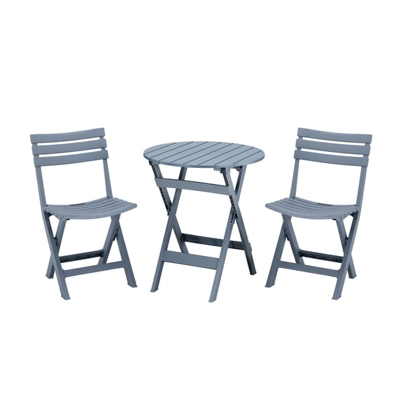 Aria Home 3 Piece Outdoor Bistro Set Foldable Patio Table and Chairs Blue