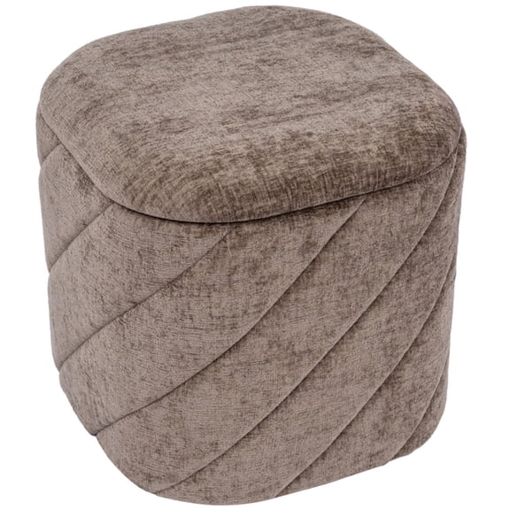 Aria Home Modern Tufted Cube Ottoman with Storage, Upholstered Footrest 15" Stool, Brown