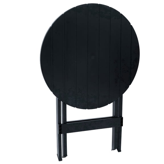 Aria Home 3-Piece Resin Folding Patio Bistro Set with Stackable Chairs, Black