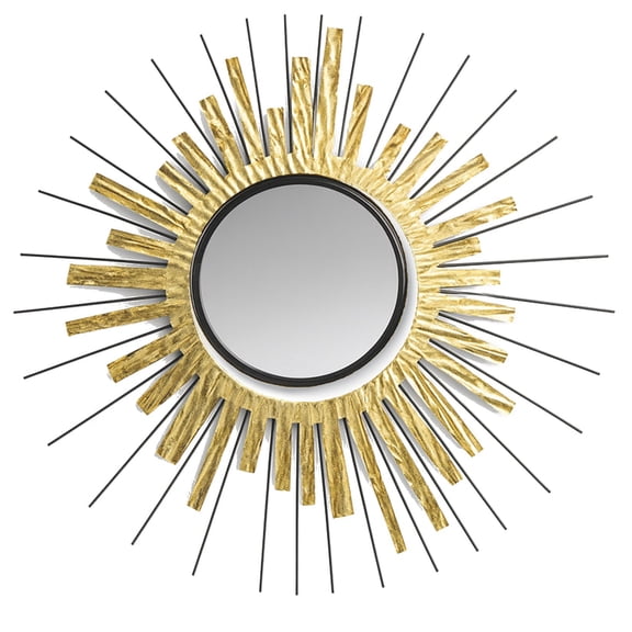 Aria Home Sunburst Mirror Wall Art 32" Gold Metal Decorative Wall Decor Accent