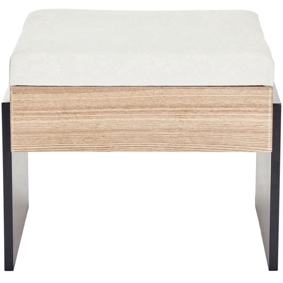 Aria Home Tessa Bench, Upholstered Chenille, Ivory, Vanity and Entryway Seating Accent