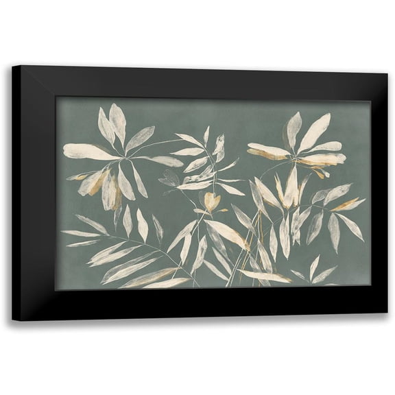 Aria K 14x11 Black Modern Framed Museum Art Print Titled - Silhouette Leaves
