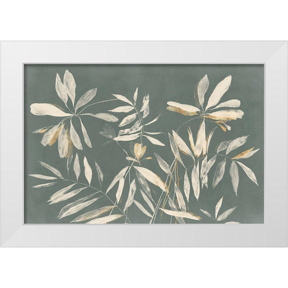 Aria K 14x11 White Modern Wood Framed Museum Art Print Titled - Silhouette Leaves