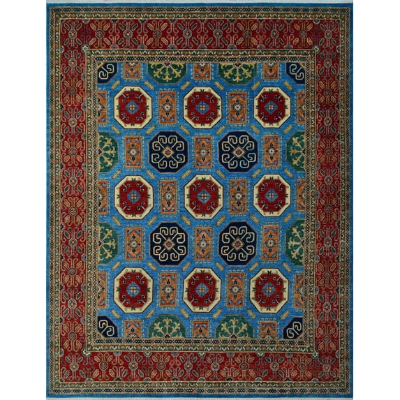 Aria Kaylani Lt. Blue/Red Rug, 8'9" x 11'2"