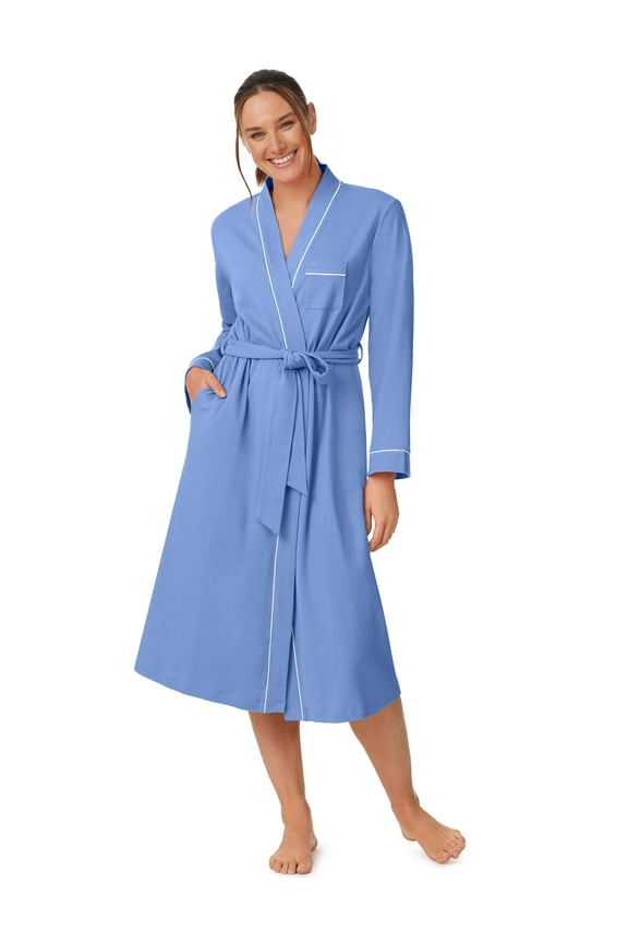 Long Sleeve Wrap Robe 48" with pockets, Women's Size XS-5X