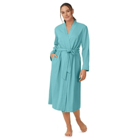 Aria Long Sleeve Wrap Robe 48" with pockets, Women's Size XS-5X