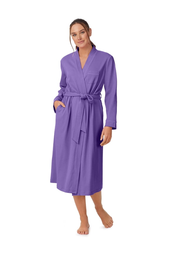 Long Sleeve Wrap Robe 48" with pockets, Women's Size XS-5X