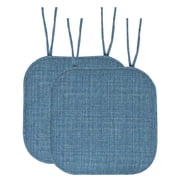 Aria Memory Foam Non-Slip Chair Cushion Pad with Ties 2 Pack - Multi Blue