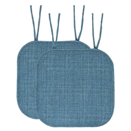 Aria Memory Foam Non-Slip Chair Cushion Pad with Ties 2 Pack - Multi Blue