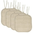 thumbnail image 1 of Aria Memory Foam Non-Slip Chair Cushion Pad with Ties 4 Pack - Multi Beige, 1 of 6