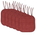thumbnail image 1 of Aria Memory Foam Non-Slip Chair Cushion Pad with Ties 6 Pack - Multi Burgundy, 1 of 6