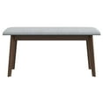 thumbnail image 1 of Aria Mid-Century Modern Design Large Fabric Upholstered Dining Bench in Gray, 1 of 7