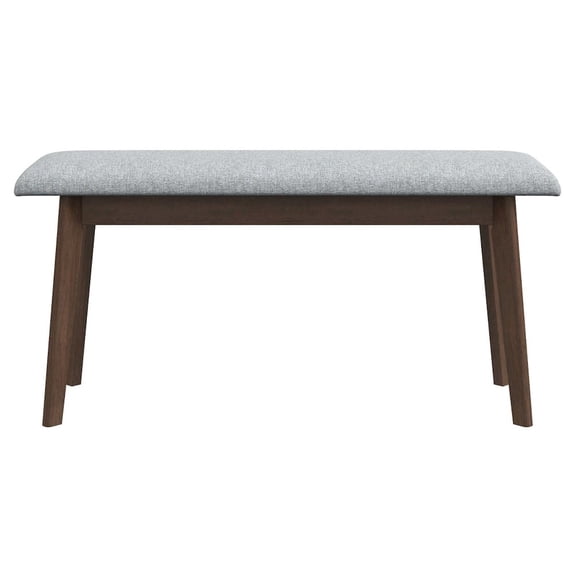 Aria Mid-Century Modern Design Large Fabric Upholstered Dining Bench in Gray