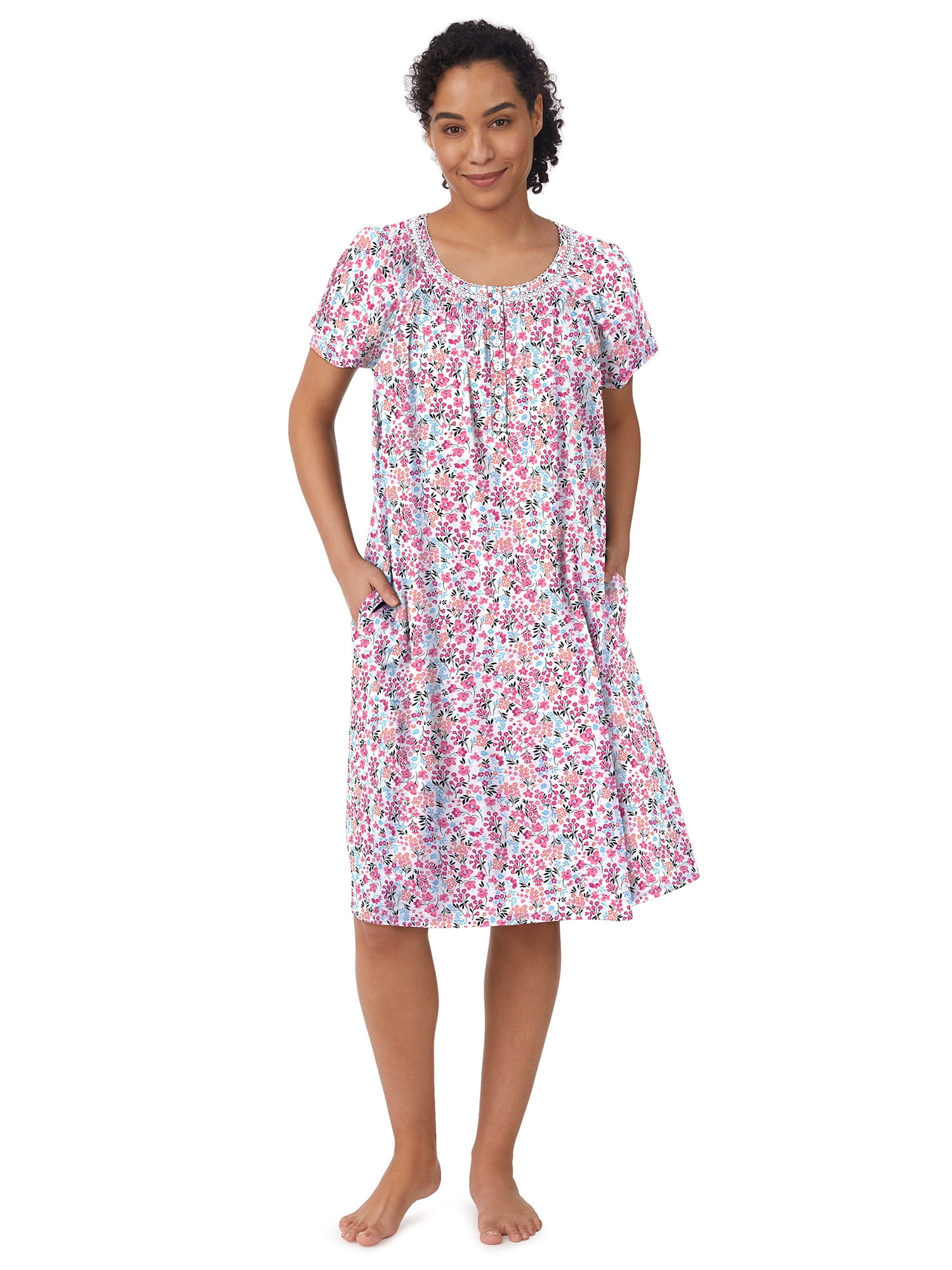 Aria Women's and Women's Plus Sleeveless Cotton Nightgown, Sizes S-4X 