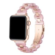 Posh Tech Aria Resin Stainless Steel Replacement Apple Watch Band (Fits All Models) in Pink Tortoise