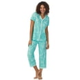 thumbnail image 1 of Aria Short Sleeve 100% Cotton Cropped Pajama Set with Pockets, Women’s Sizes S-3X, 1 of 5