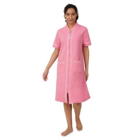 Aria Short Sleeve Zip Front Robe with pockets, Women's Sizes XS-5X