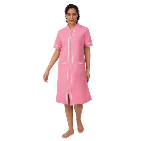 Aria Short Sleeve Zip Front Robe with pockets, Women's Sizes XS-5X