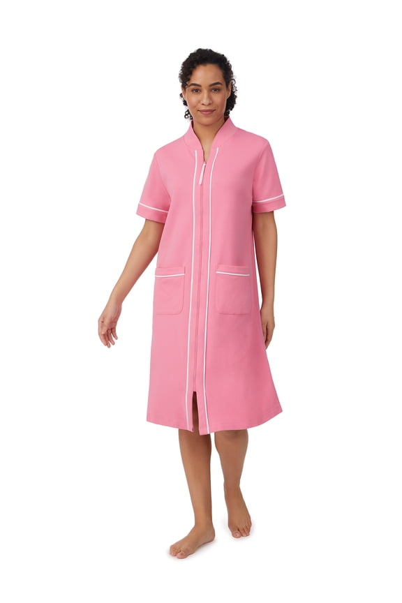 Short Sleeve Zip Front Robe with pockets, Women's Sizes XS-5X