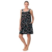 Aria Sleeveless 100% Cotton Nightgown with Pockets in 36",Women's Sizes XS-5X
