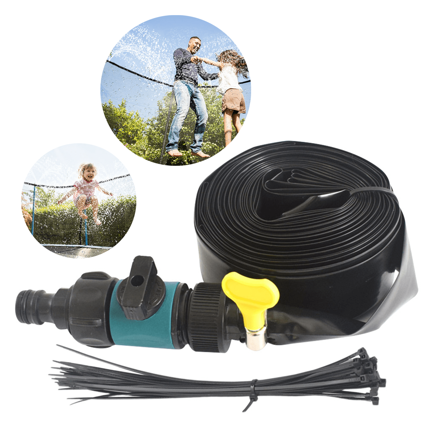 Aria Trampoline Sprinkler, Outdoor Trampoline Water Play Sprinklers for Kids, Fun Water Park Summer Toys