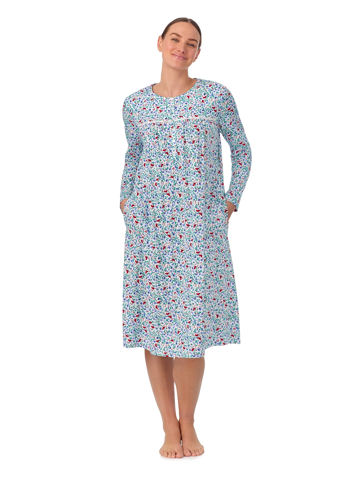 Aria Women’s 100 BCI Cotton Long Sleeve Ballet Nightgown, Sizes XS5X