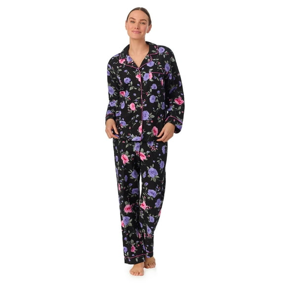 Aria Women’s 100% Cotton Flannel Notch Collar Pajama Set, Sizes XS-3X