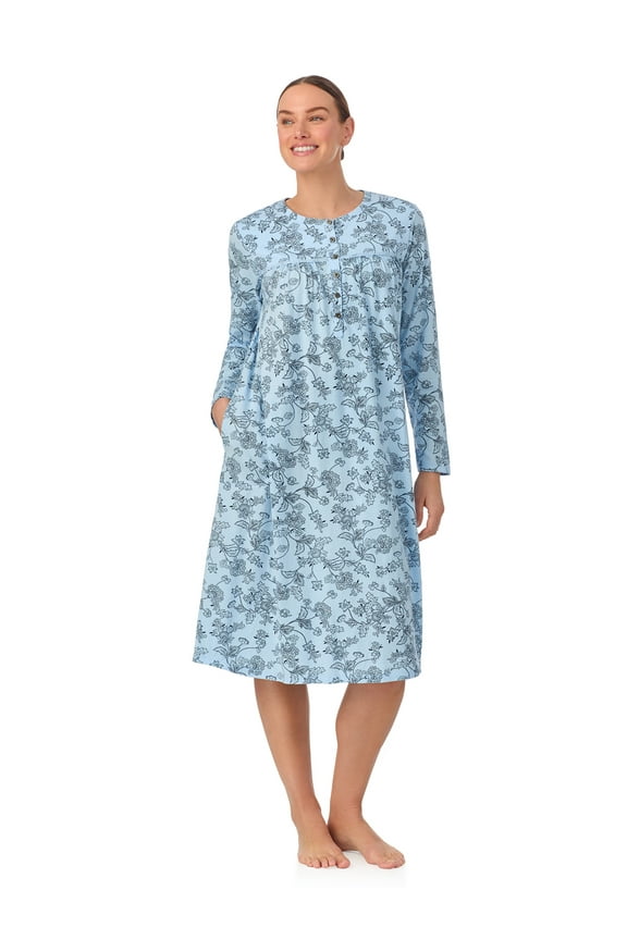 Women’s 100% Cotton Long Sleeve Ballet Nightgown, Sizes XS-5X