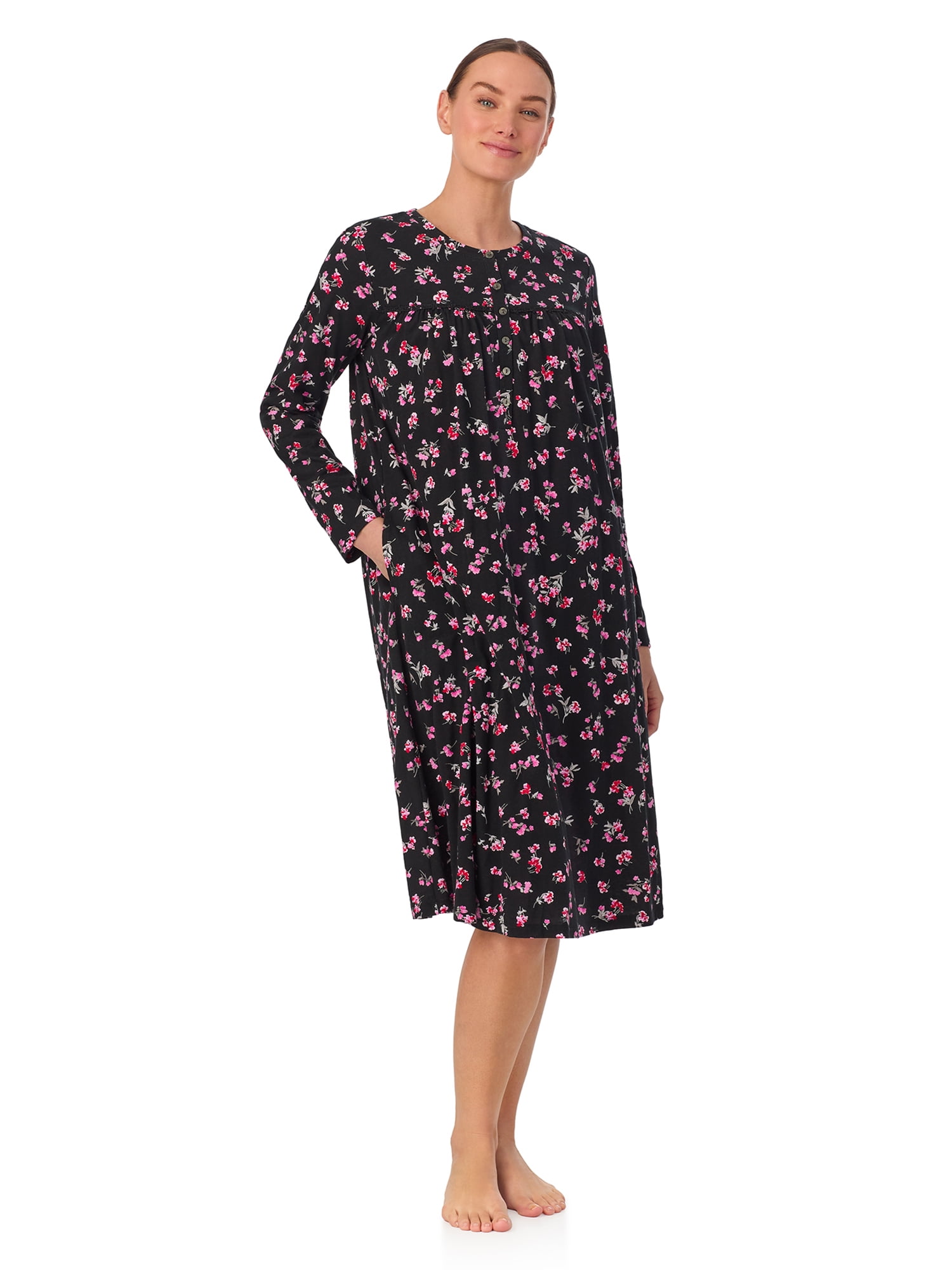 Aria Women’s 100% Cotton Long Sleeve Ballet Nightgown, Sizes XS-5X
