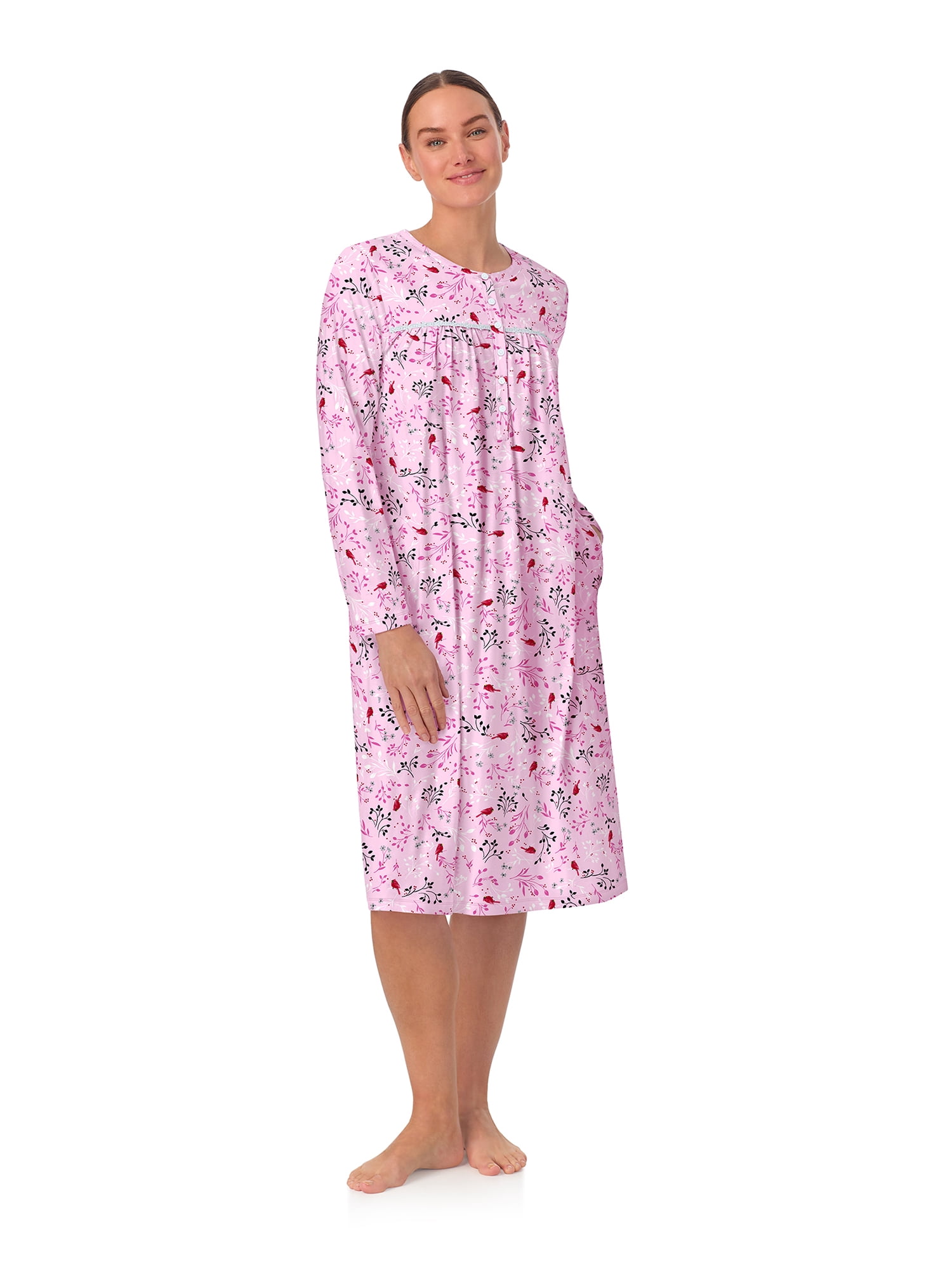 Aria Women’s 100% Cotton Long Sleeve Ballet Nightgown, Sizes XS-5X