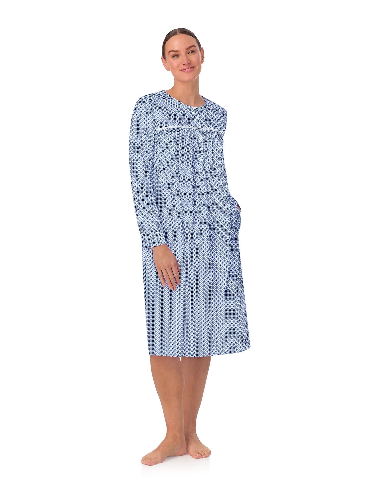 Aria Women’s 100% Cotton Long Sleeve Ballet Nightgown, Sizes XS-5X