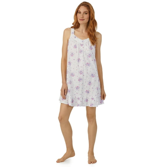 Aria Women's 100% Cotton Sleeveless V-Neck 35" Chemise Nightgown, Sizes XS-5X