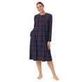 thumbnail image 1 of Aria Women’s 100% Cotton Woven Flannel Long Sleeve Nightgown, Sizes XS-5X, 1 of 6