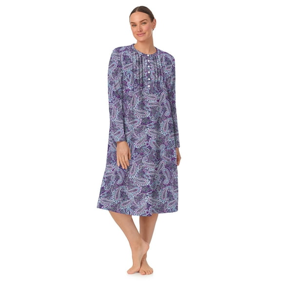 Aria Women’s 100% Cotton Woven Flannel Long Sleeve Nightgown, Sizes XS-5X