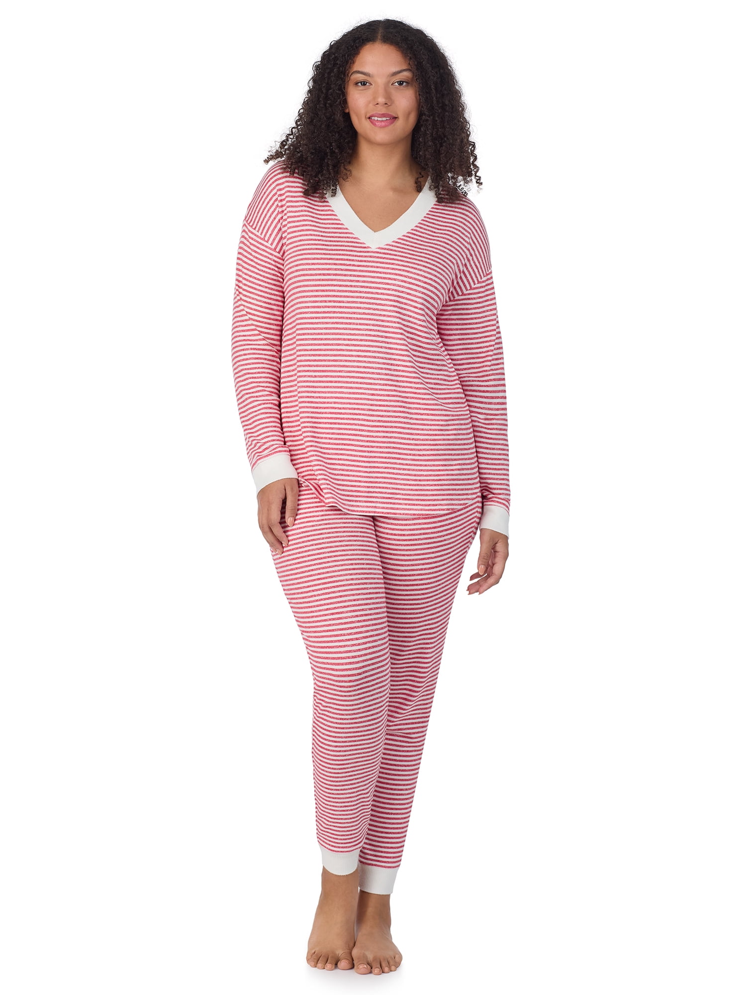 Aria Women’s Brushed Jersey V-Neck Long Sleeve and