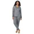 thumbnail image 1 of Aria Women’s Brushed Jersey V-Neck Long Sleeve and Jogger 2pc Sleepwear Set, Sizes XS-4X, 1 of 8