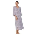 thumbnail image 1 of Aria Women's Brushed Knit 3/4 Sleeve V-Neck Lounger Nightgown with Pockets, Sizes XS to 5X, 1 of 5