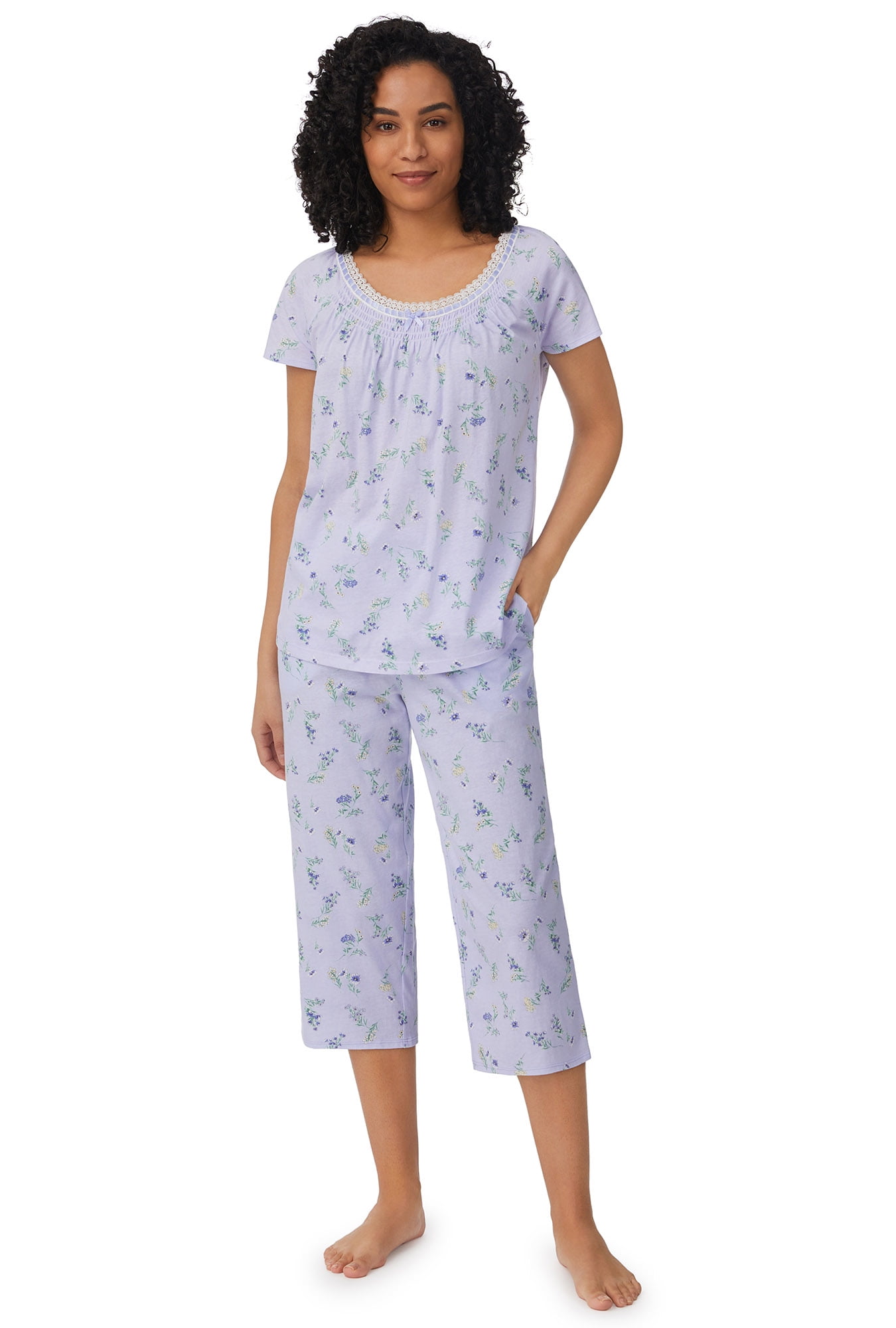 Aria Women's Cap Sleeve Capri Pajama Set - Walmart.com