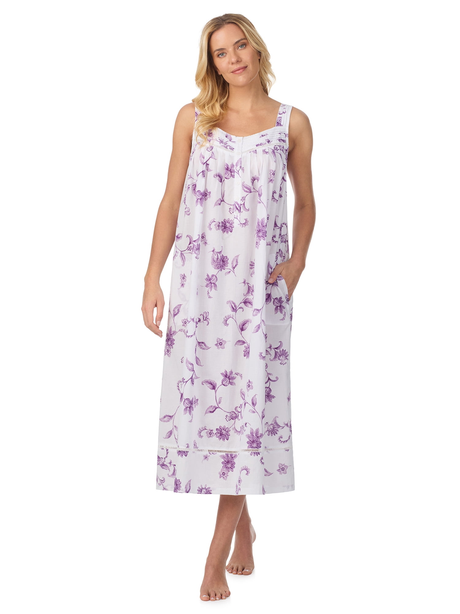 Aria Women's Lightweight Cotton Woven 50" Ballet Nightgown, Sizes XS-5X