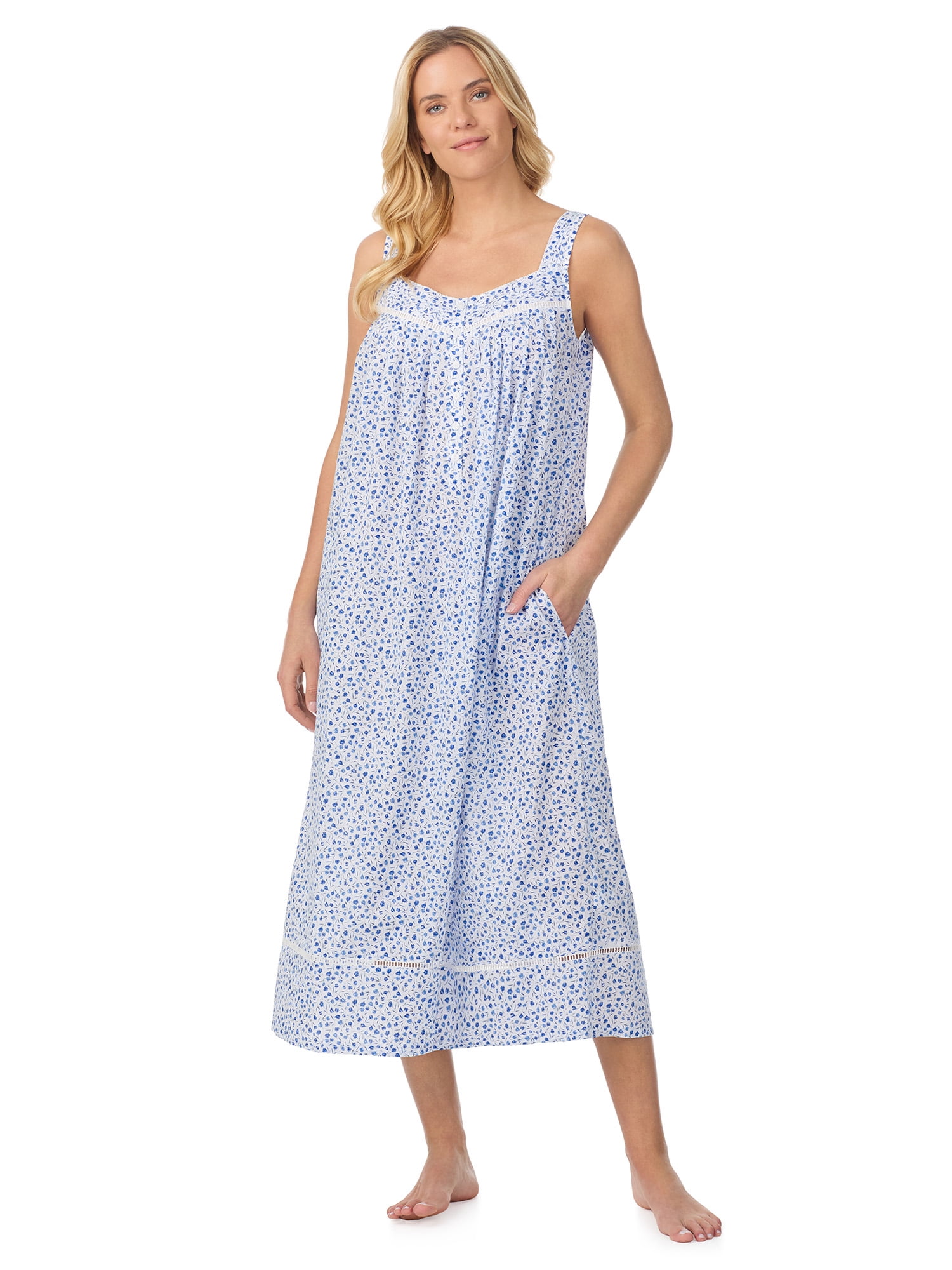 Aria Women's Lightweight Cotton Woven 50" Ballet Nightgown, Sizes XS-5X